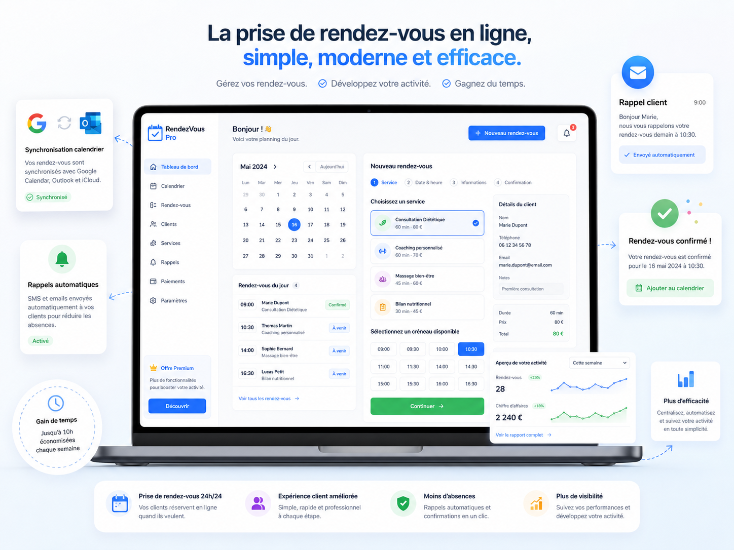 Le logiciel de prise de rendez-vous créé sur mesure