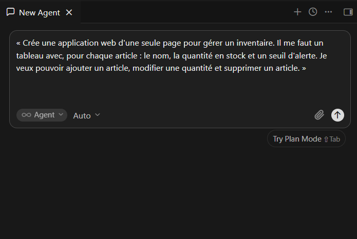 Prompt en francais pour cursor